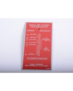 DoALL part 175985 | Warning plate eschutcheon